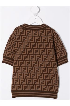 brown viscose tshirt FENDI KIDS | JFG069AEYDF15B6